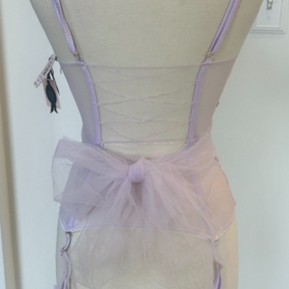 Victoria's Secret Lavender Floral Embroidered Bustier - Picture 11 of 14